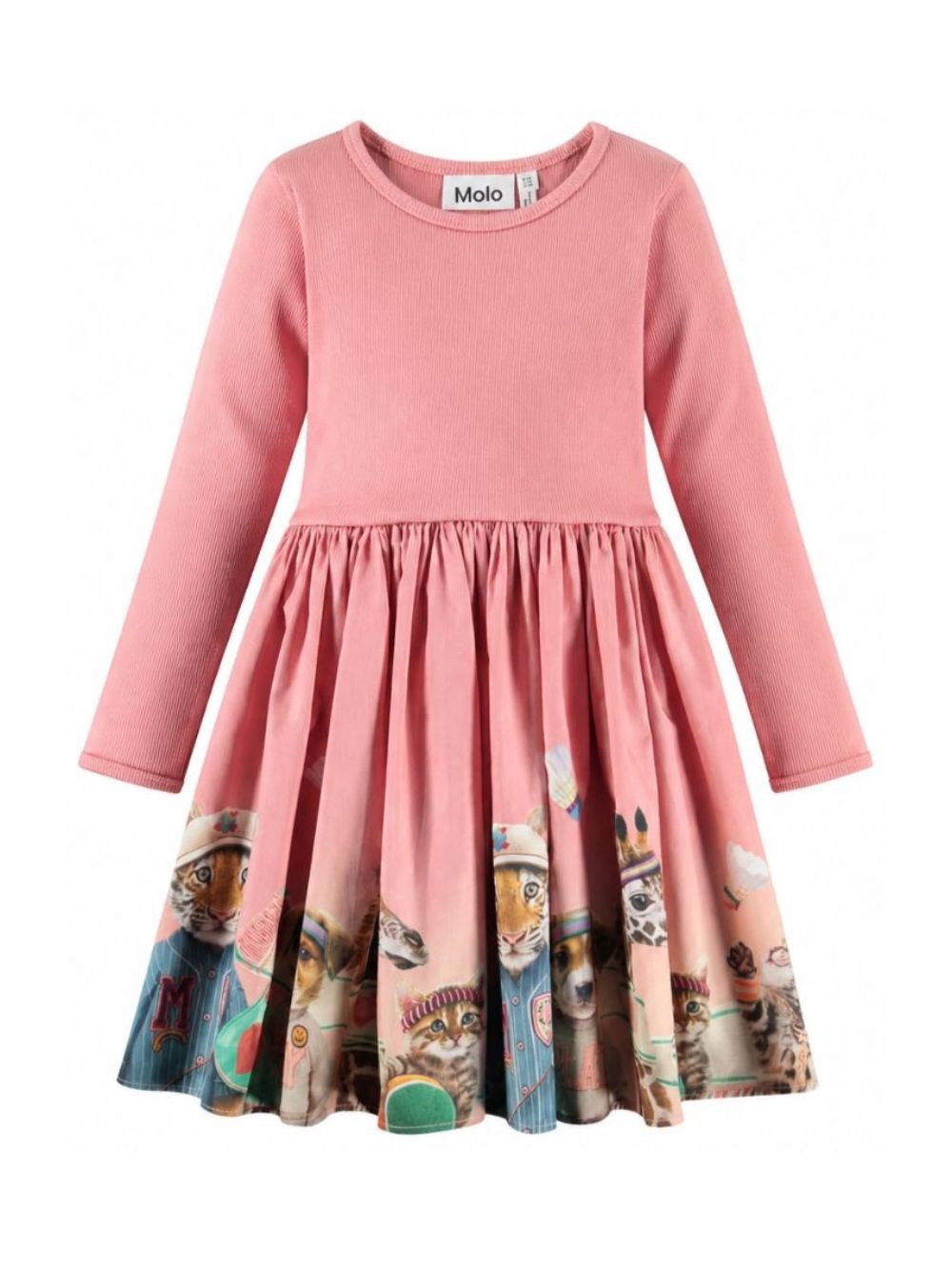 Abito per bambina Molo Kids rosa con stampa grafica animali 2W26E203 5802 MOLO KIDS