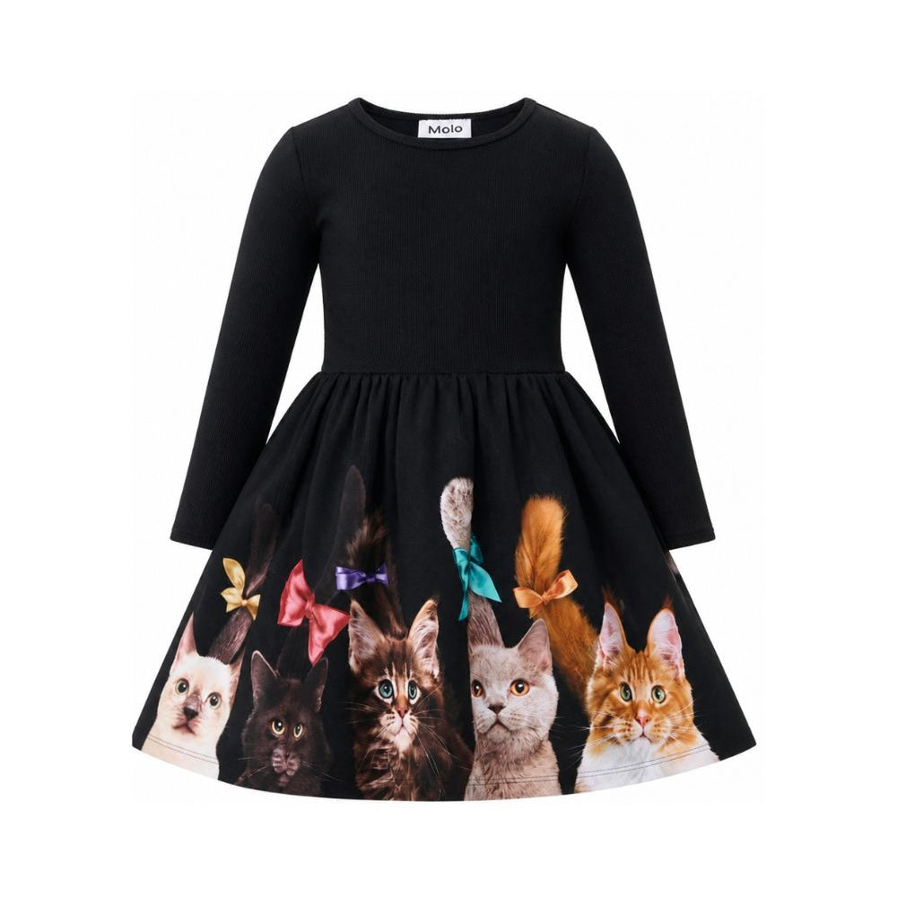 Abito per bambina Molo Kids nero con stampa grafica 2W26E207 5616 MOLO KIDS