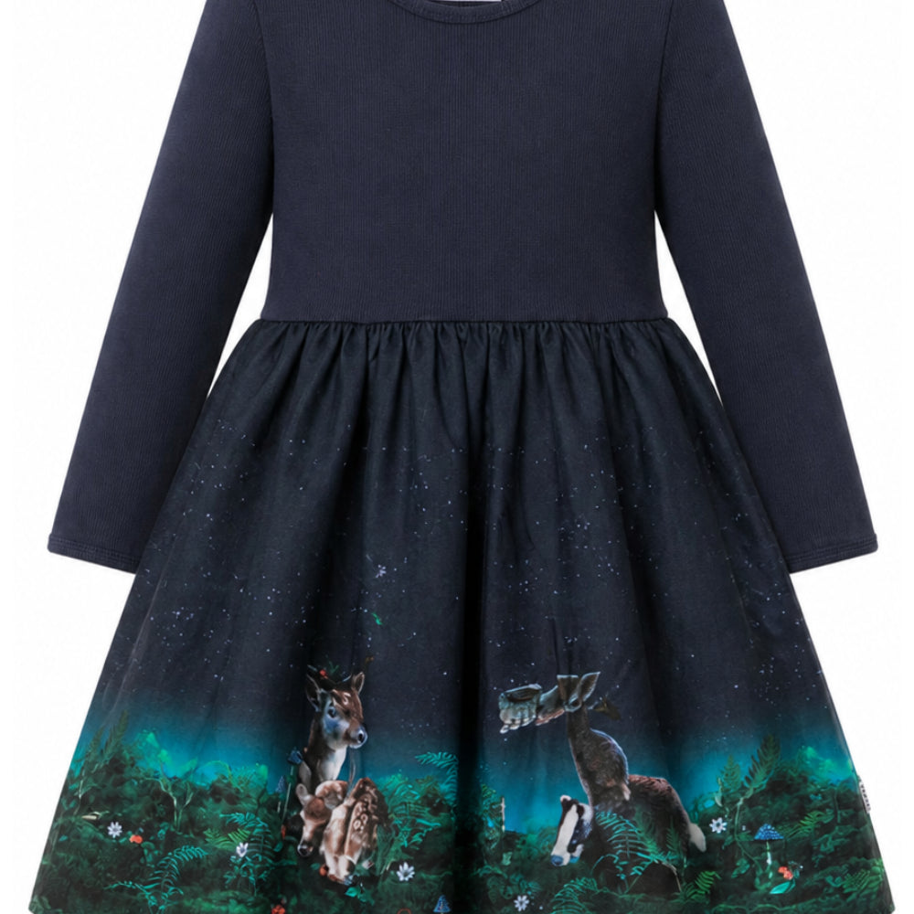 Abito per bambina Molo Kids blu navy con stampa grafica 2W26E209 5794 MOLO KIDS