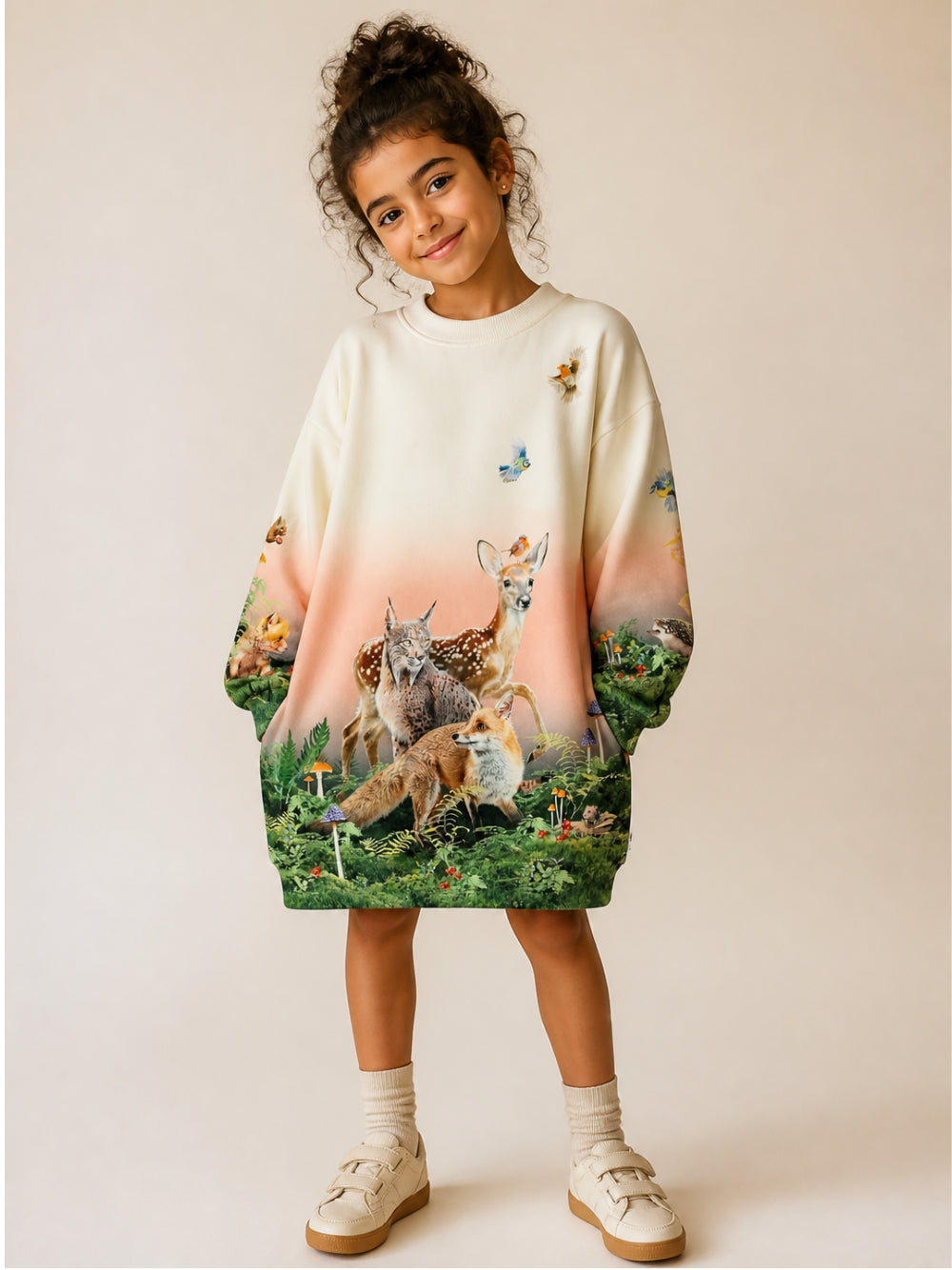 Abito per bambina Molo Kids multicolore con stampa animali 2W26E236 5791 MOLO KIDS