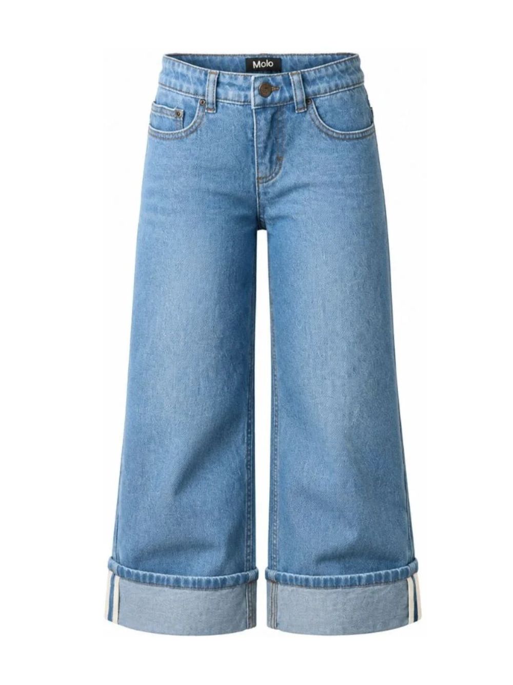 Pantaloni per bambina Molo Kids denim con gamba ampia 2W26I112 5846 MOLO KIDS
