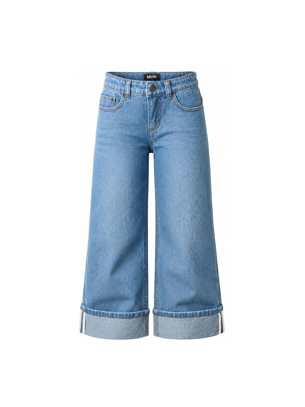Pantaloni per bambina Molo Kids denim con gamba ampia 2W26I112 5846 MOLO KIDS