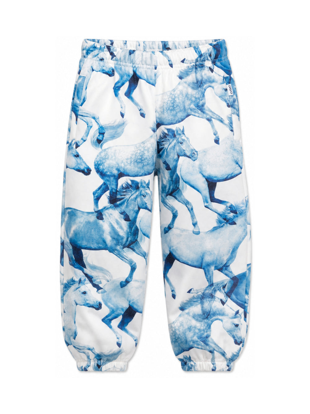 Pantaloni sportivi Adan per bambino Molo Kids blu con stampa grafica cavalli 2W26I201 5740 MOLO KIDS