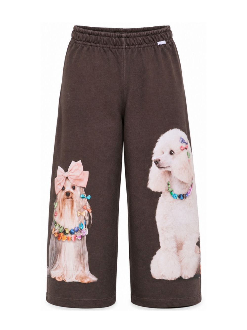 Pantaloni per bambina Molo Kids marrone con stampa grafica cani 2W26I210 5758 MOLO KIDS