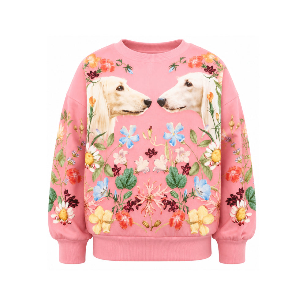Felpa per bambina Molo Kids rosa con stampa grafica sul davanti 2W26J202 5776 MOLO KIDS
