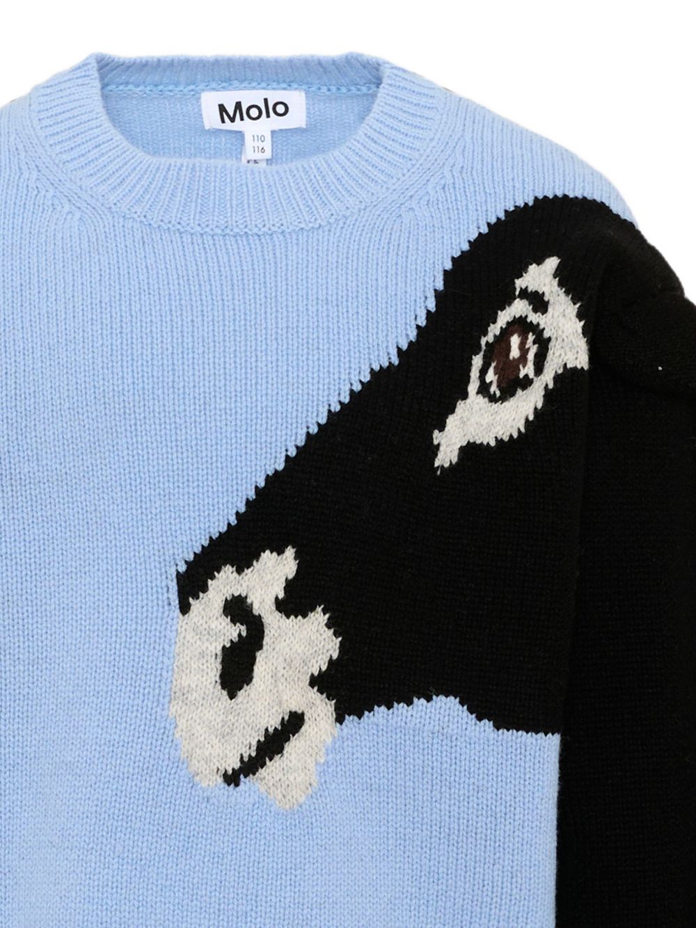 Maglione per bambina Molo Kids azzurro con cavallo ricamato 2W26K214 5731 MOLO KIDS