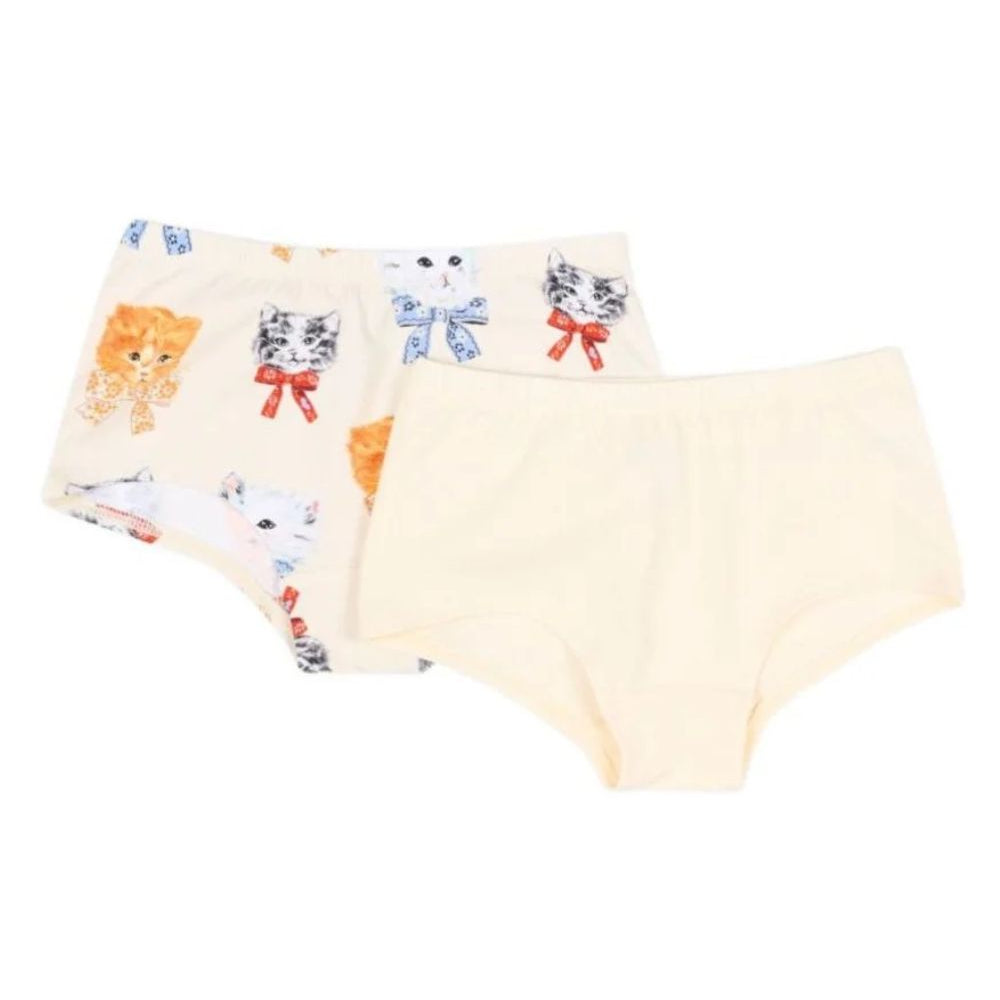 Set di due slip per bambina Molo Kids beige con stampa gatti 2W26Q601 5848 MOLO KIDS