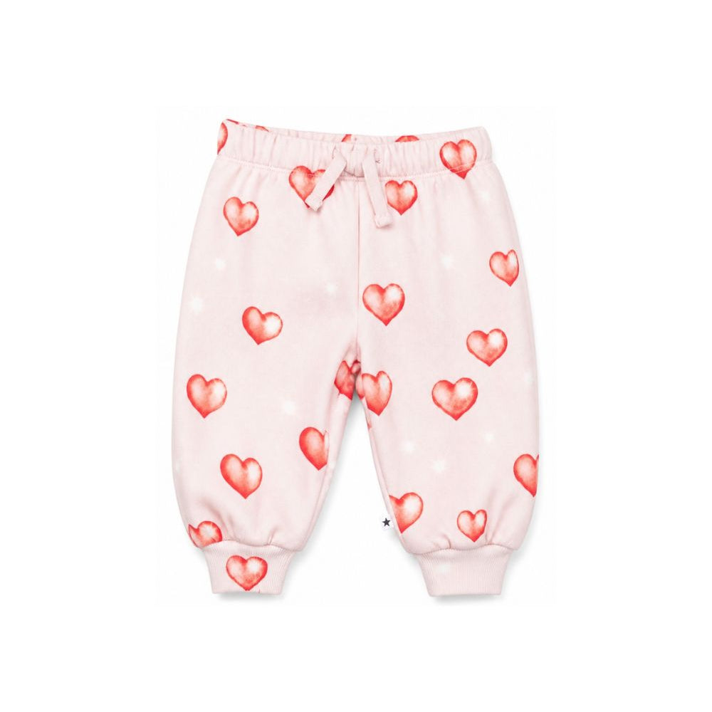Pantaloni sportivi per neonata Molo Kids rosa con stampa grafica a cuori 4W26I201 5741 MOLO KIDS