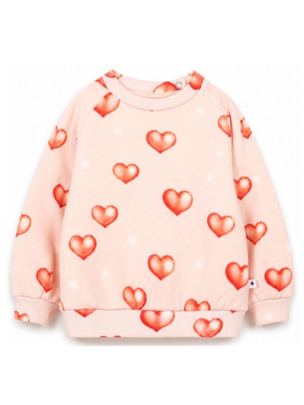 Felpa neonata Molo Kids rosa con stampa grafica cuori 4W26J201 5741 MOLO KIDS