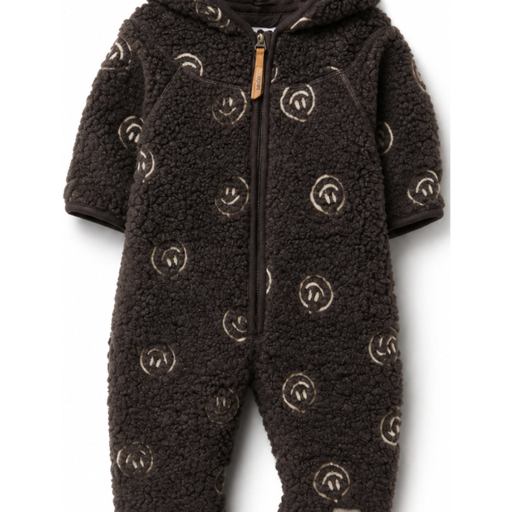Tutina per neonato Molo Kids marrone con stampa smile all-over 5W26L302 3515 MOLO KIDS