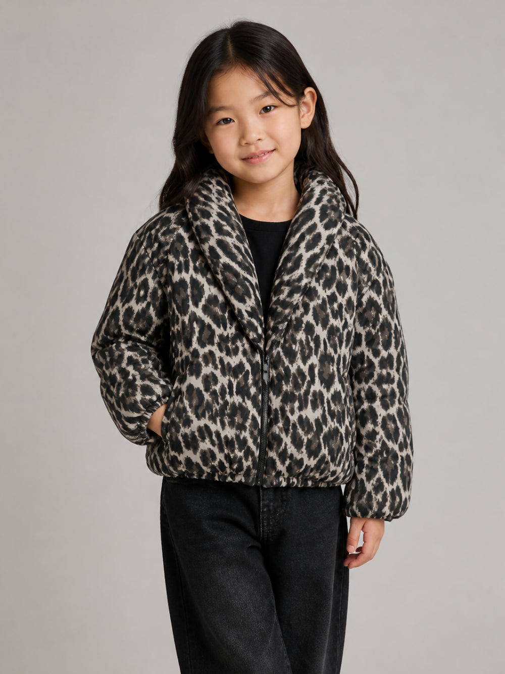 Giubbino per bambina Molo Kids multicolore con stampa leopardata 5W26M308 9783 MOLO KIDS
