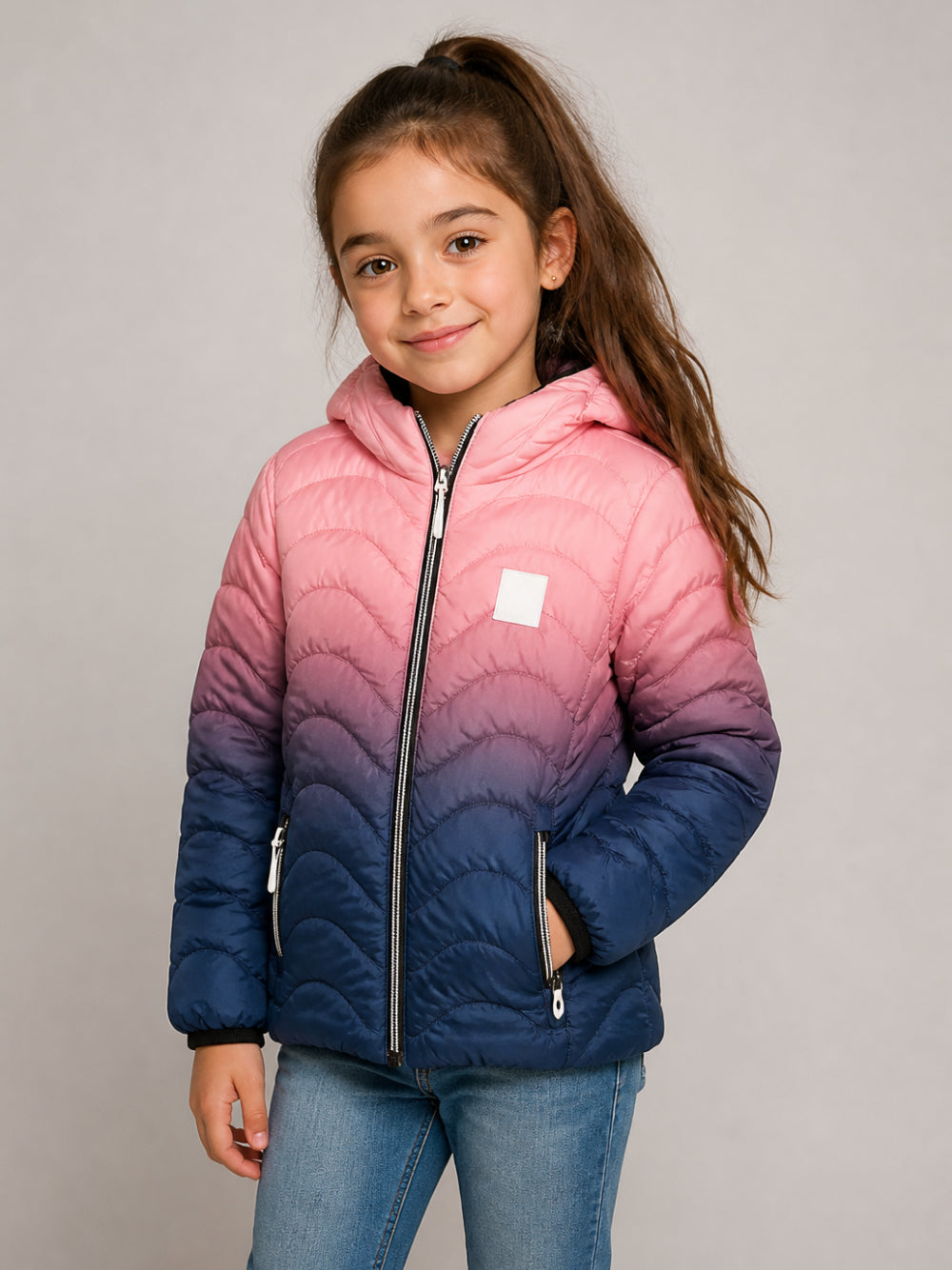 Giubbino per bambino Molo Kids multicolore con patch logo sul petto 5W26M311 5711 MOLO KIDS