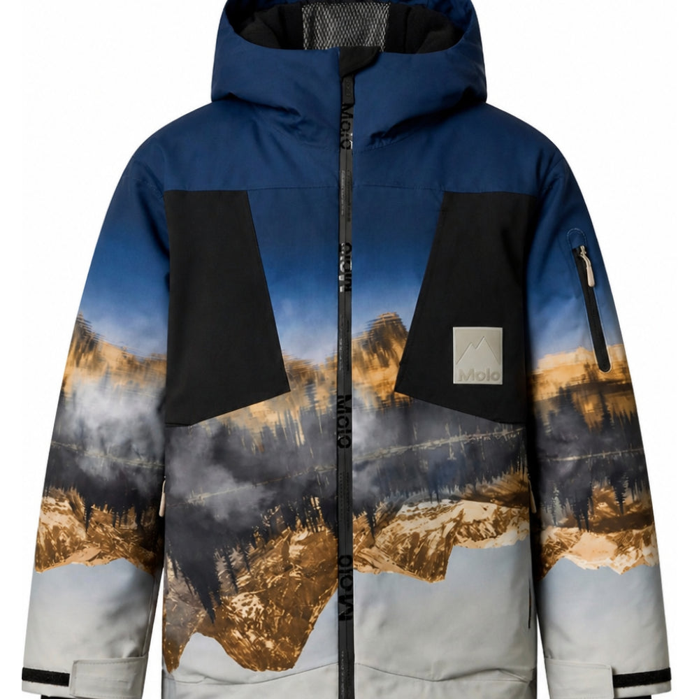 Giubbino per bambino Molo Kids multicolor con stampa montagna 5W26M324 5709 MOLO KIDS