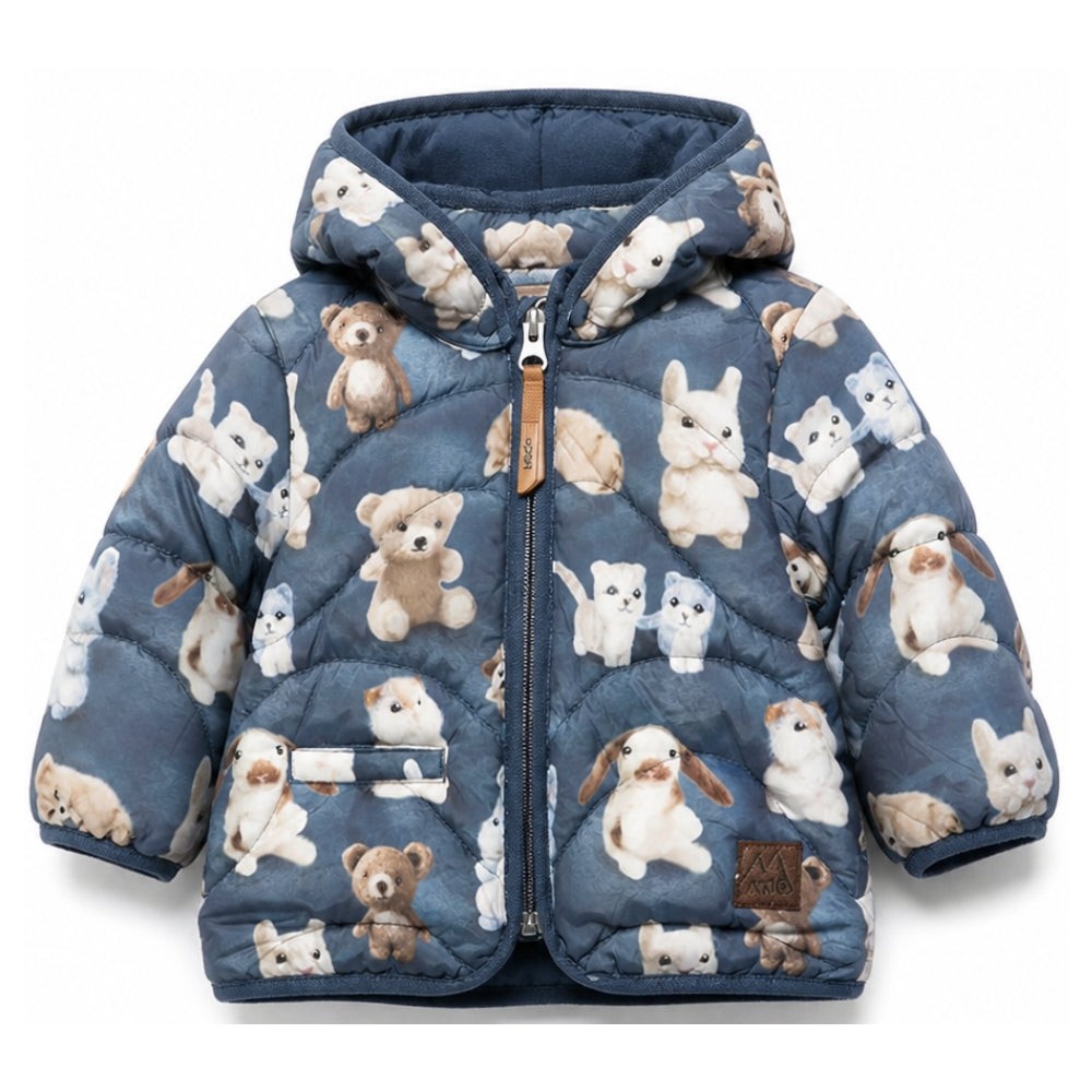 Giubbino per neonato Molo Kids blu con stampa animali all-over 5W26M326 5936 MOLO KIDS