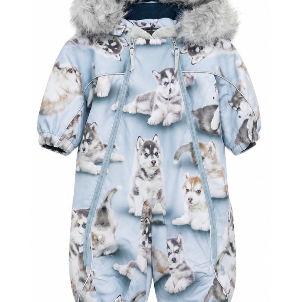 Tuta da neve per neonati Molo Kids azzurra con stampa animali 5W26N105 9774 MOLO KIDS