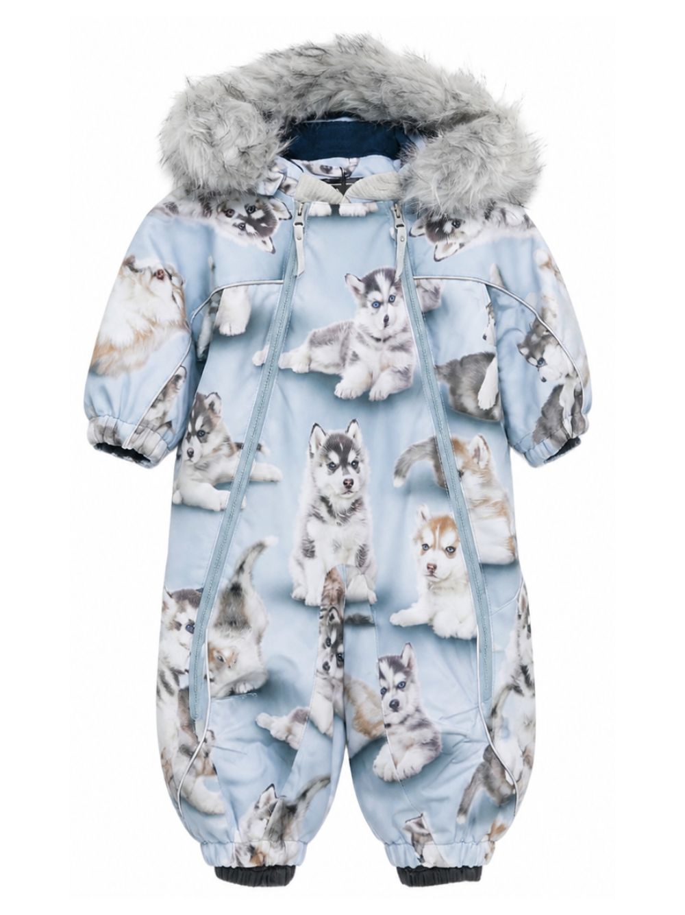 Tuta da neve per neonati Molo Kids azzurra con stampa animali 5W26N105 9774 MOLO KIDS