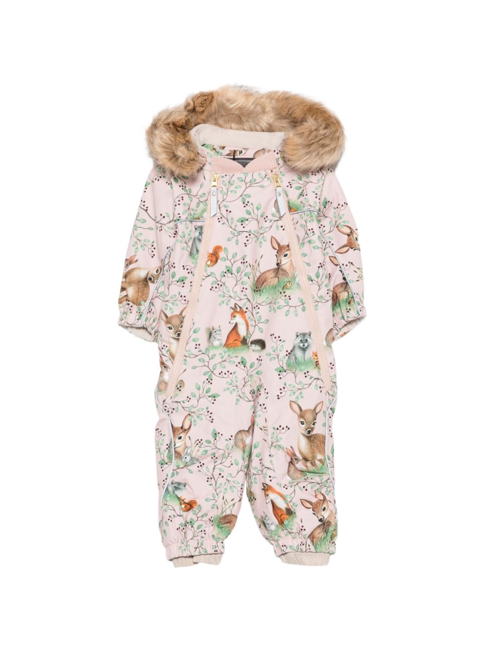 Tuta da neve per neonata Molo Kids rosa chiaro con bordo in pelliccia 5W26N105 9780 MOLO KIDS