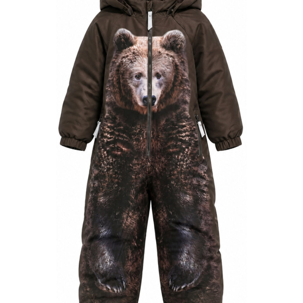 Tuta da neve per bambino Molo Kids marrone con stampa grafica orso 5W26N203 5712 MOLO KIDS