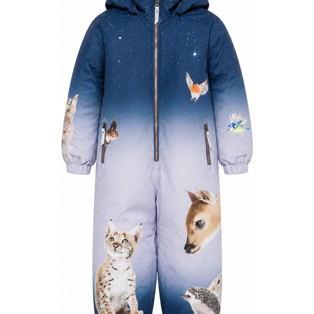 Tuta da neve per bambino Molo Kids blu con stampa grafica animali 5W26N203 5713 MOLO KIDS