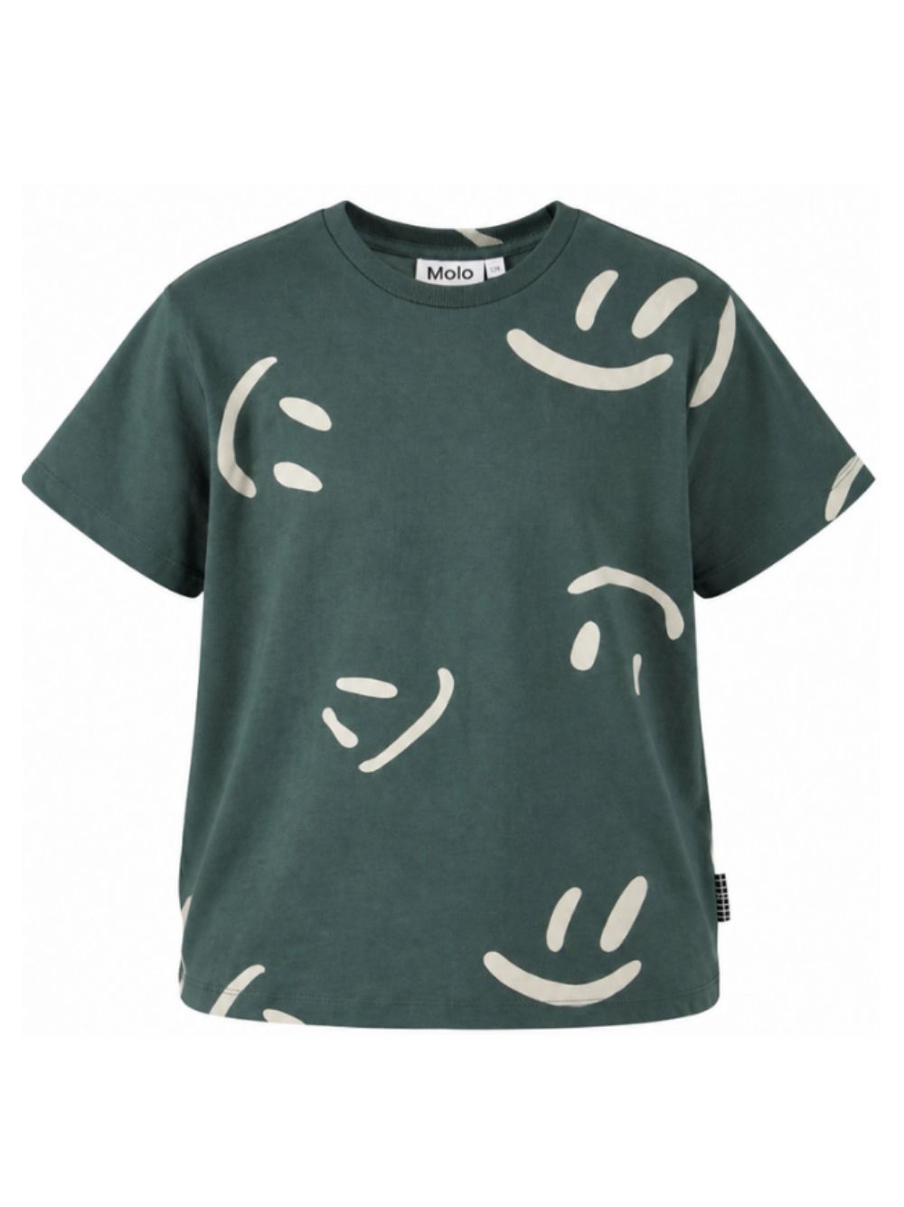 T-shirt per bambino Molo Kids verde scuro con stampa grafica smile 6W26A202 6252 MOLO KIDS