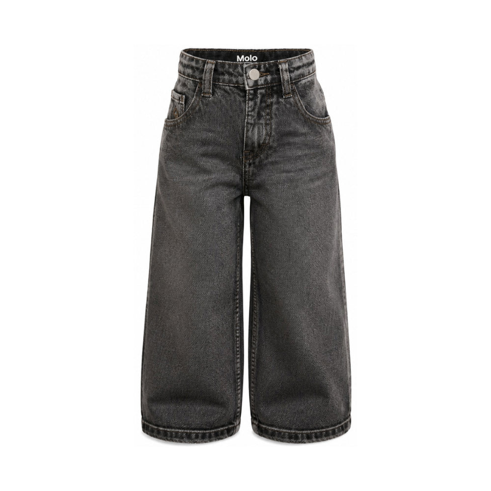 Pantaloni per bambino Molo Kids grigio scuro a gamba larga 6W26I105 5932 MOLO KIDS