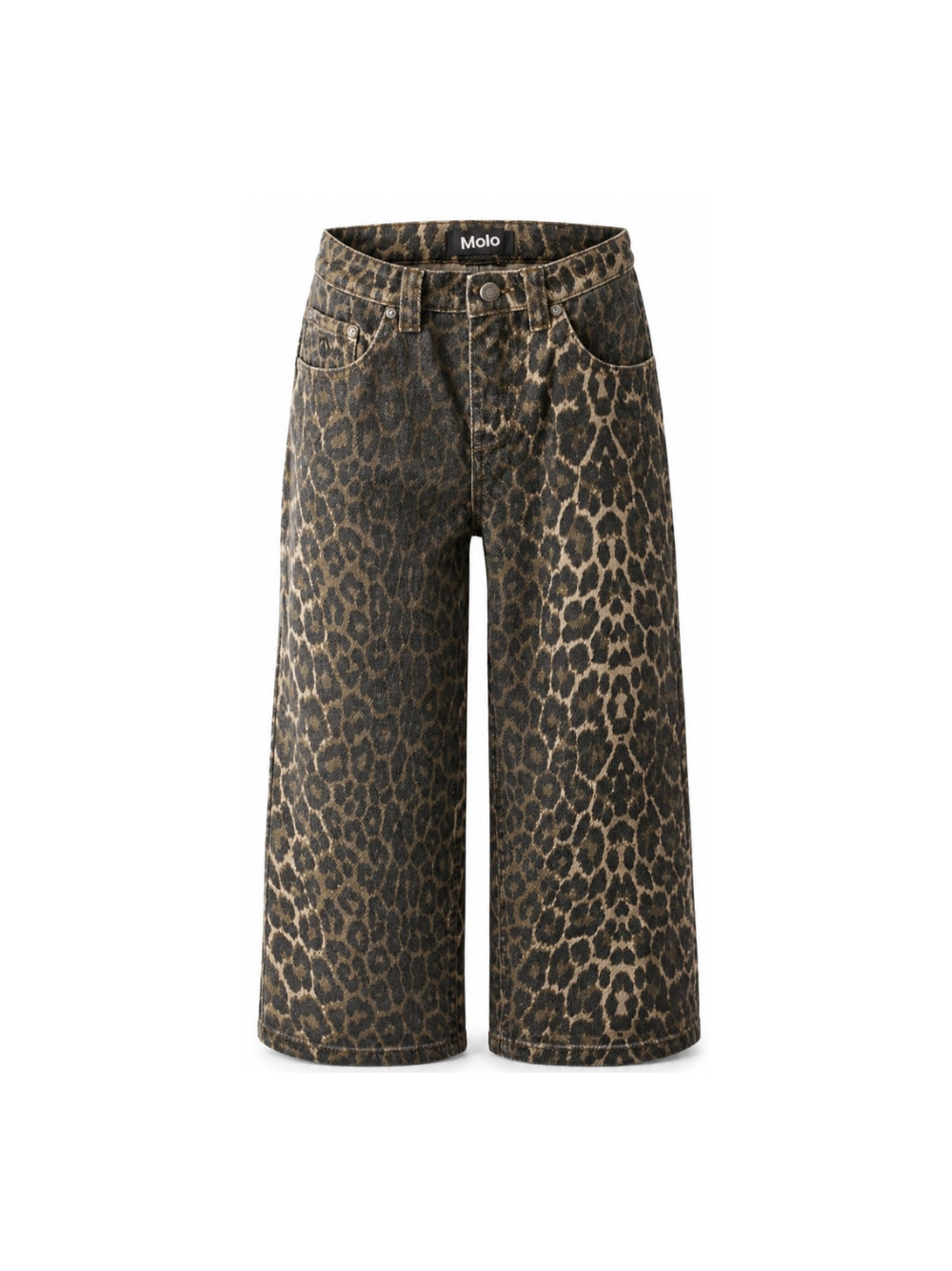 Pantaloni per bambina Molo Kids marrone con stampa animalier 6W26I120 9783 MOLO KIDS