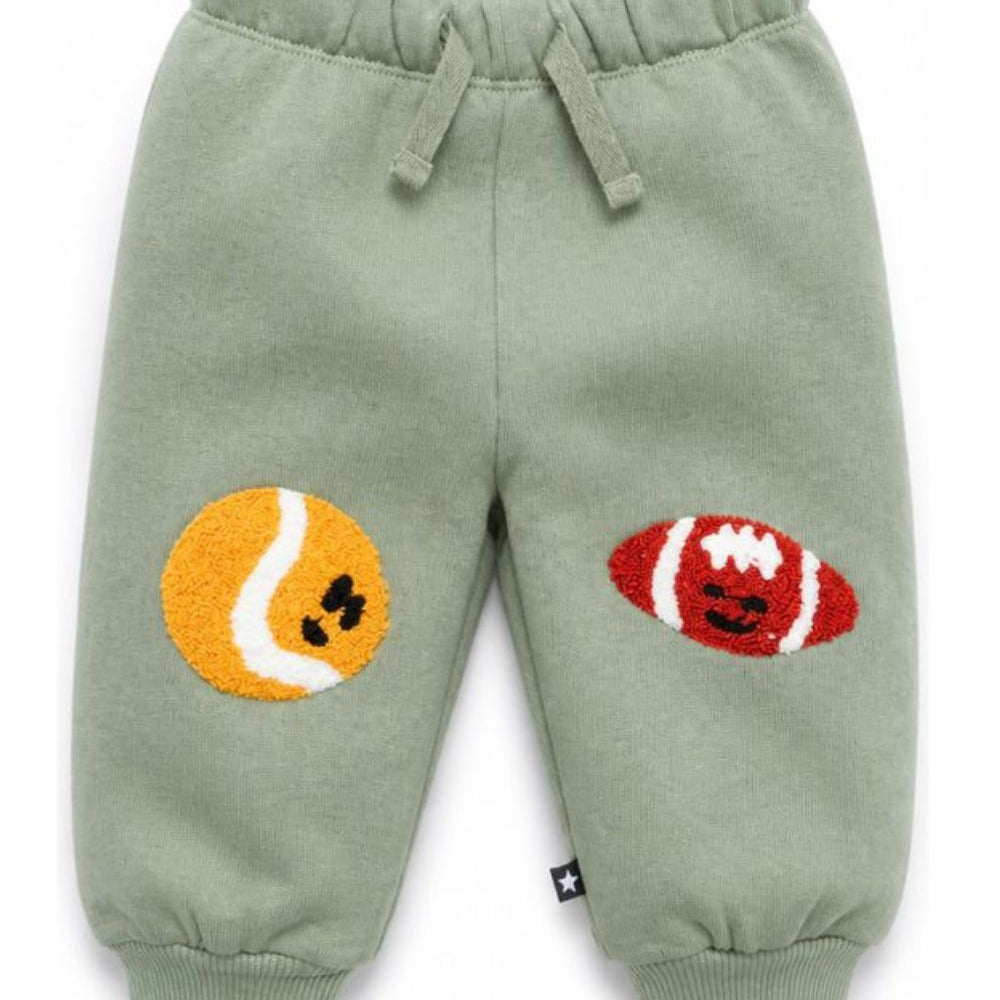 Pantaloni sportivi per neonato Molo Kids verde salvia con pacht 6W26I208 5720 MOLO KIDS
