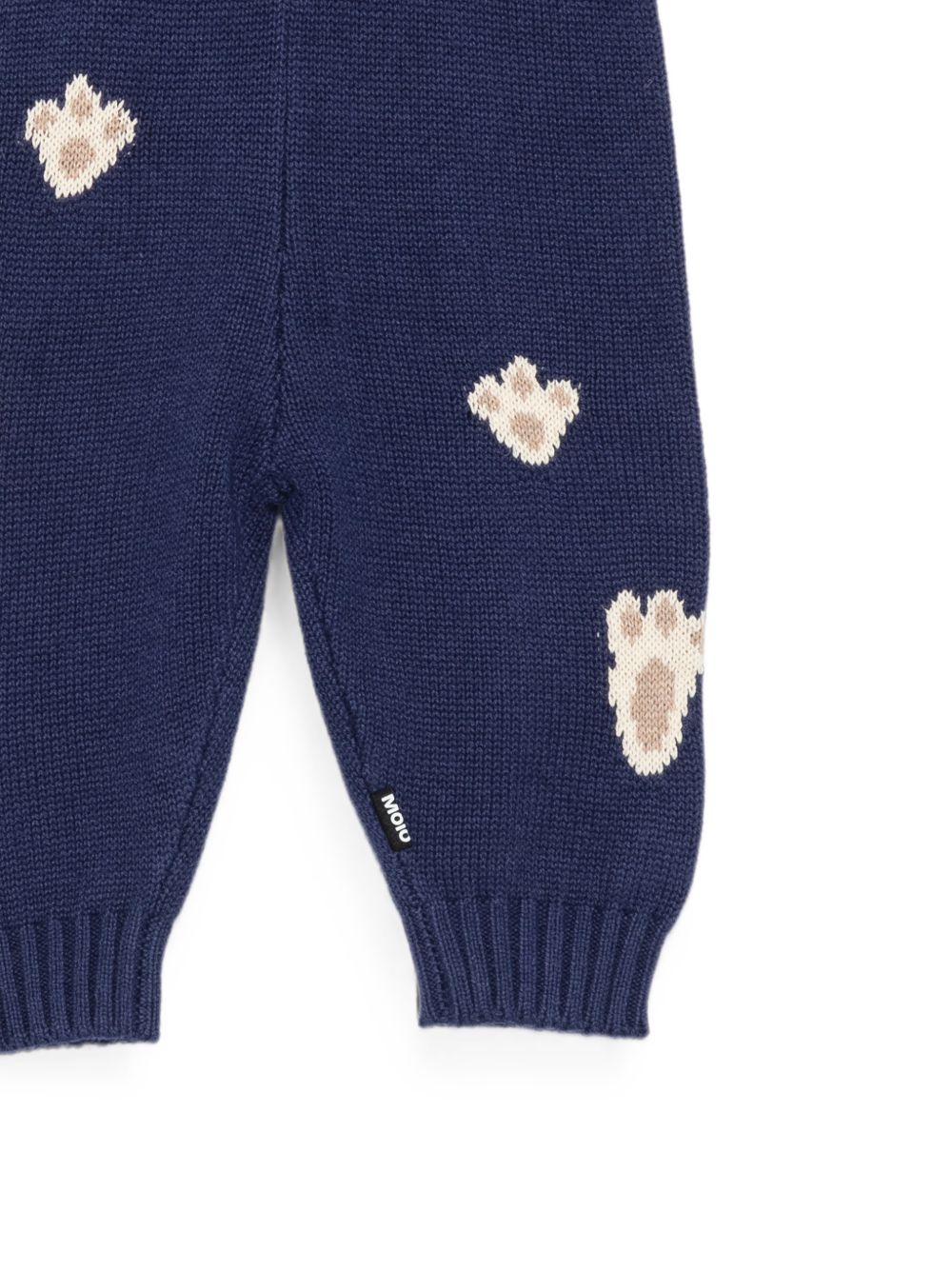 Pantaloni per neonato Molo Kids blu navy con dettaglio ricamo zampa 6W26I210 2482 MOLO KIDS