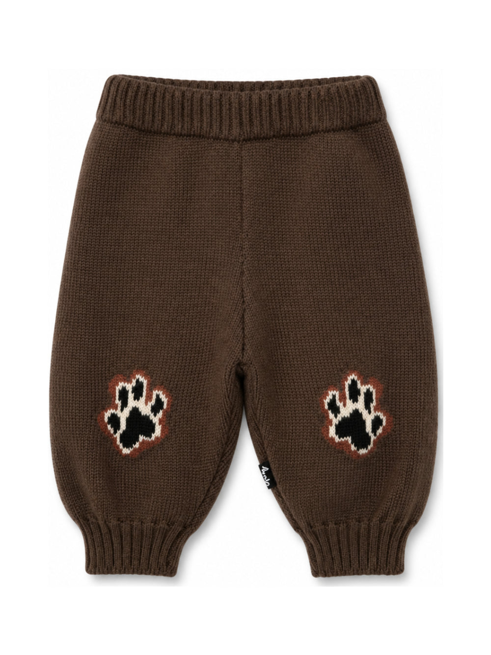 Pantaloni per neonato Molo Kids marrone con zampette ricamate 6W26I210 8795 MOLO KIDS