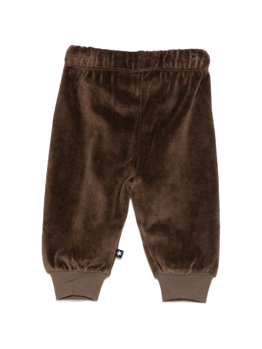 Pantaloni pe neonato Molo Kids marroni con ricamo sorriso 6W26I216 8795 MOLO KIDS