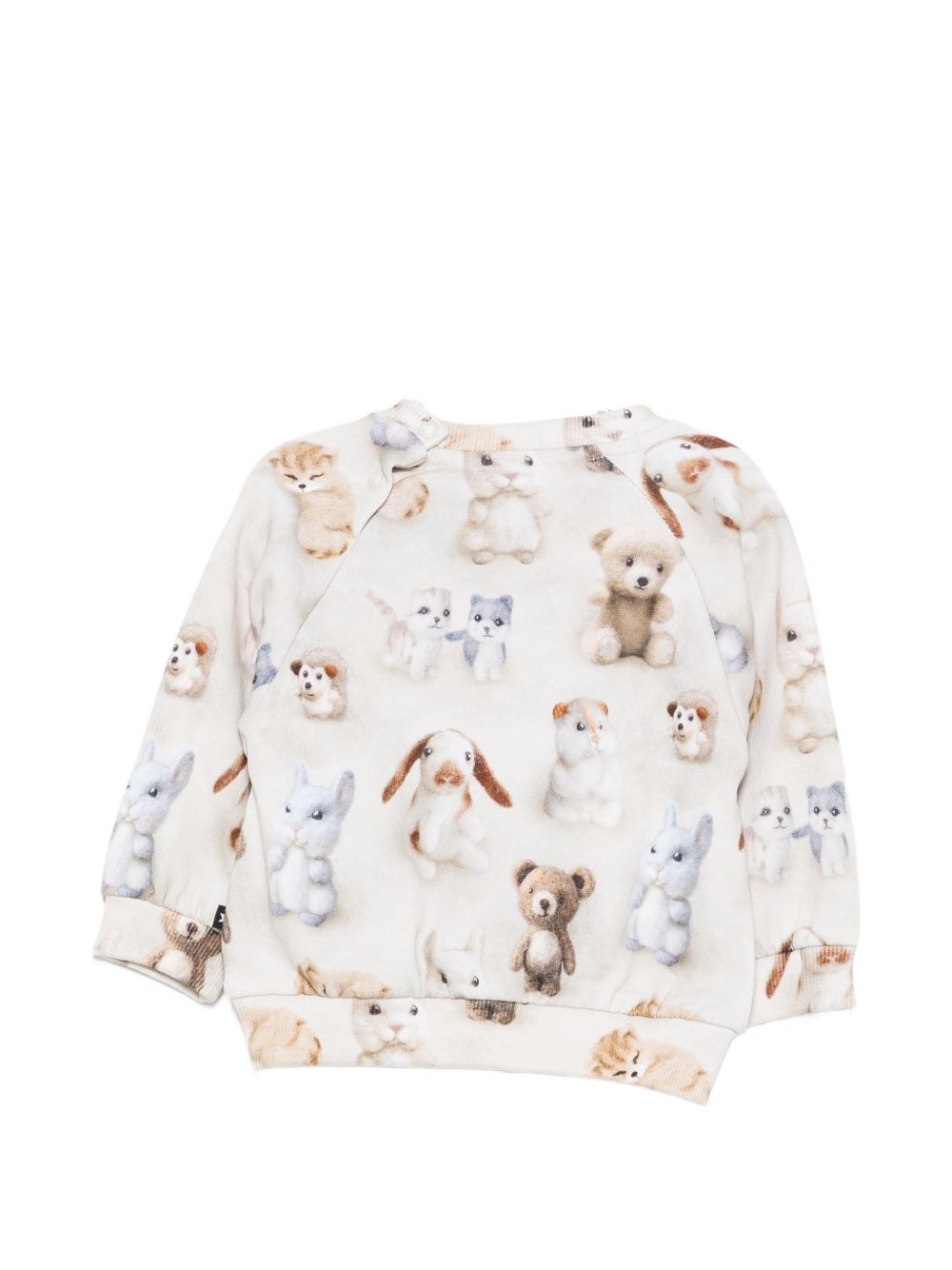 Felpa per neonato Molo Kids bianca con stampa animali all-over 6W26J202 5935 MOLO KIDS