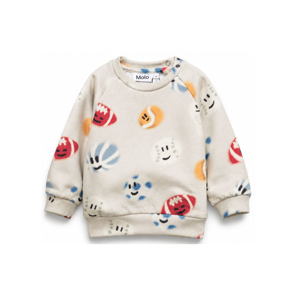 Felpa per neonato Molo Kids beige/multicolore con stampa grafica 6W26J202 6077 MOLO KIDS