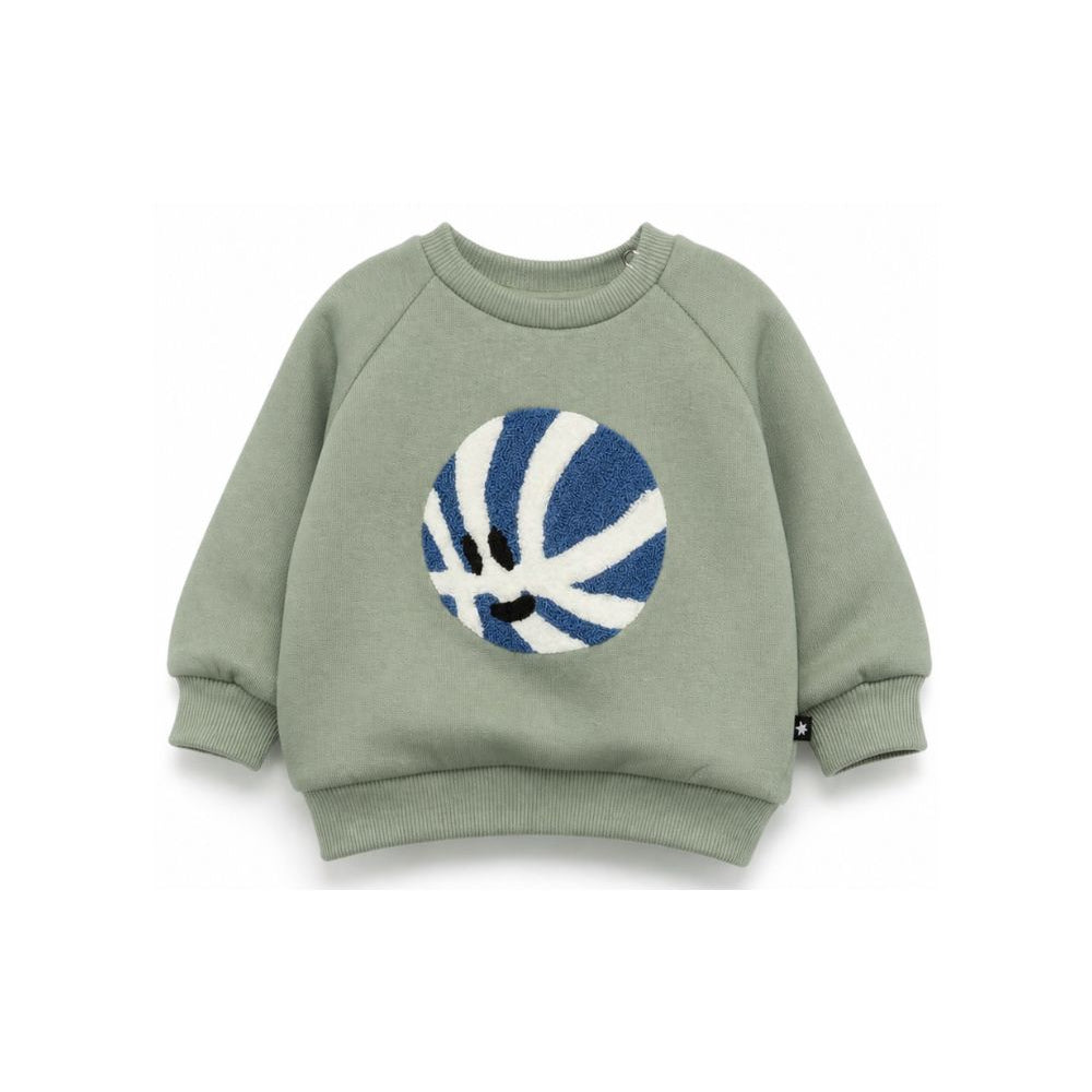 Felpa per neonato Molo Kids verde con patch 6W26J204 5720 MOLO KIDS