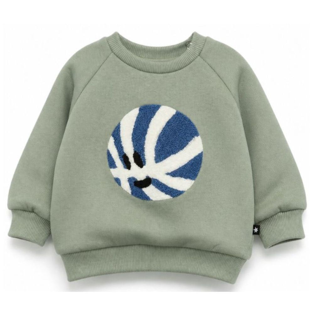 Felpa per neonato Molo Kids verde con patch 6W26J204 5720 MOLO KIDS