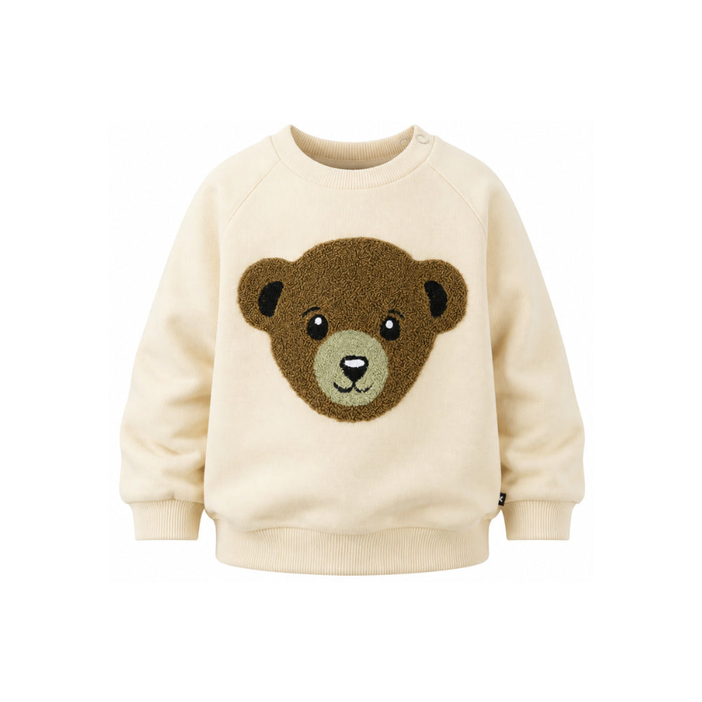 Maglione per neonato Molo Kids beige con patch orsetto sul davanti 6W26J204 8955 MOLO KIDS