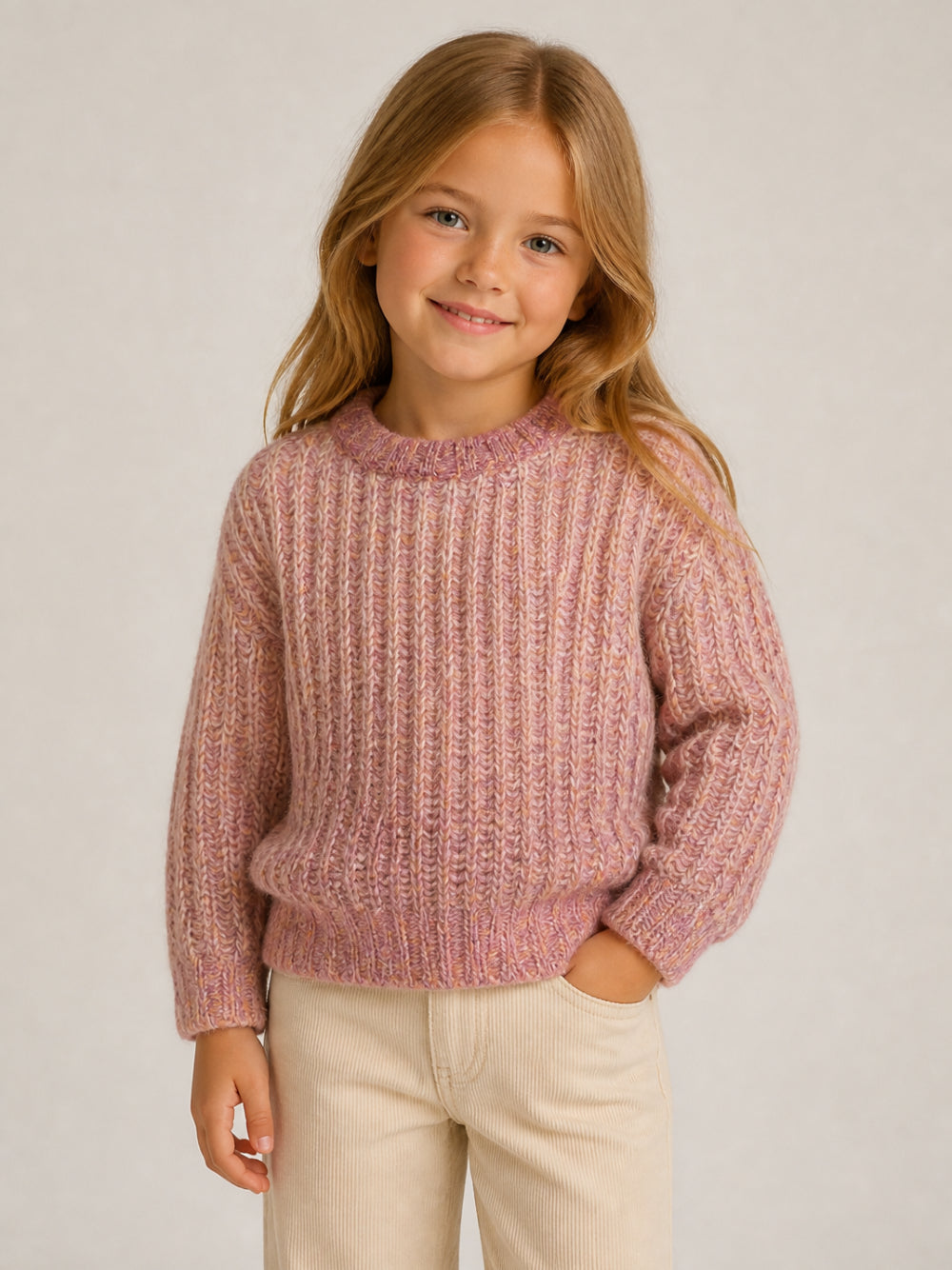 Maglione per bambina Molo Kids rosa con effetto sfumato 6W26K208 5843 MOLO KIDS