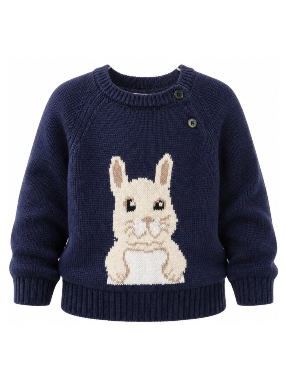 Maglione per neonato Molo Kids blu navy con dettaglio coniglietto ricamato 6W26K209 6817 MOLO KIDS