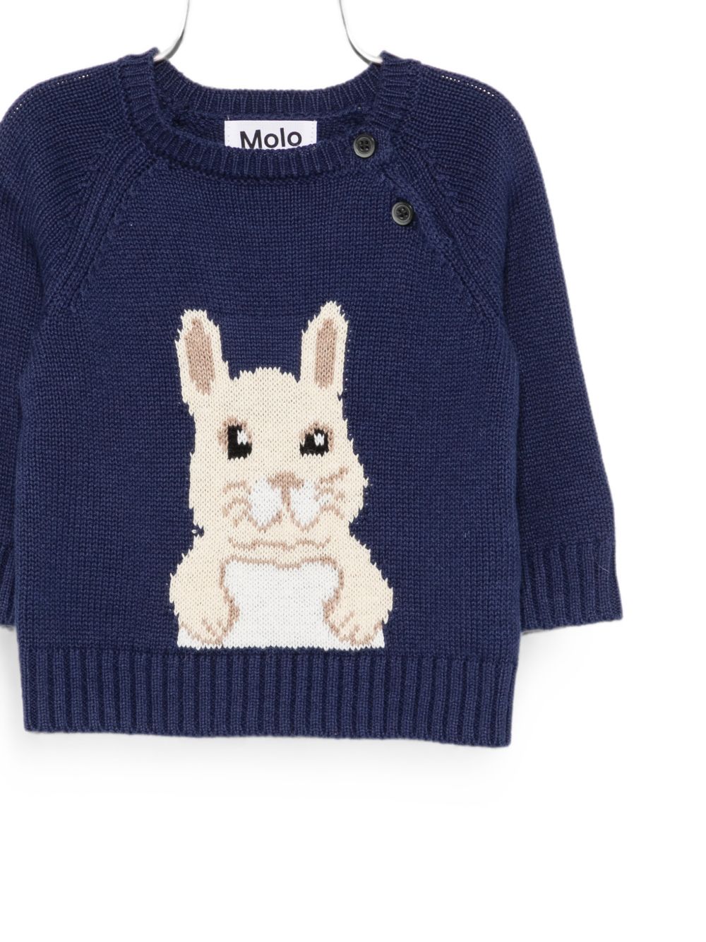 Maglione per neonato Molo Kids blu navy con dettaglio coniglietto ricamato 6W26K209 6817 MOLO KIDS
