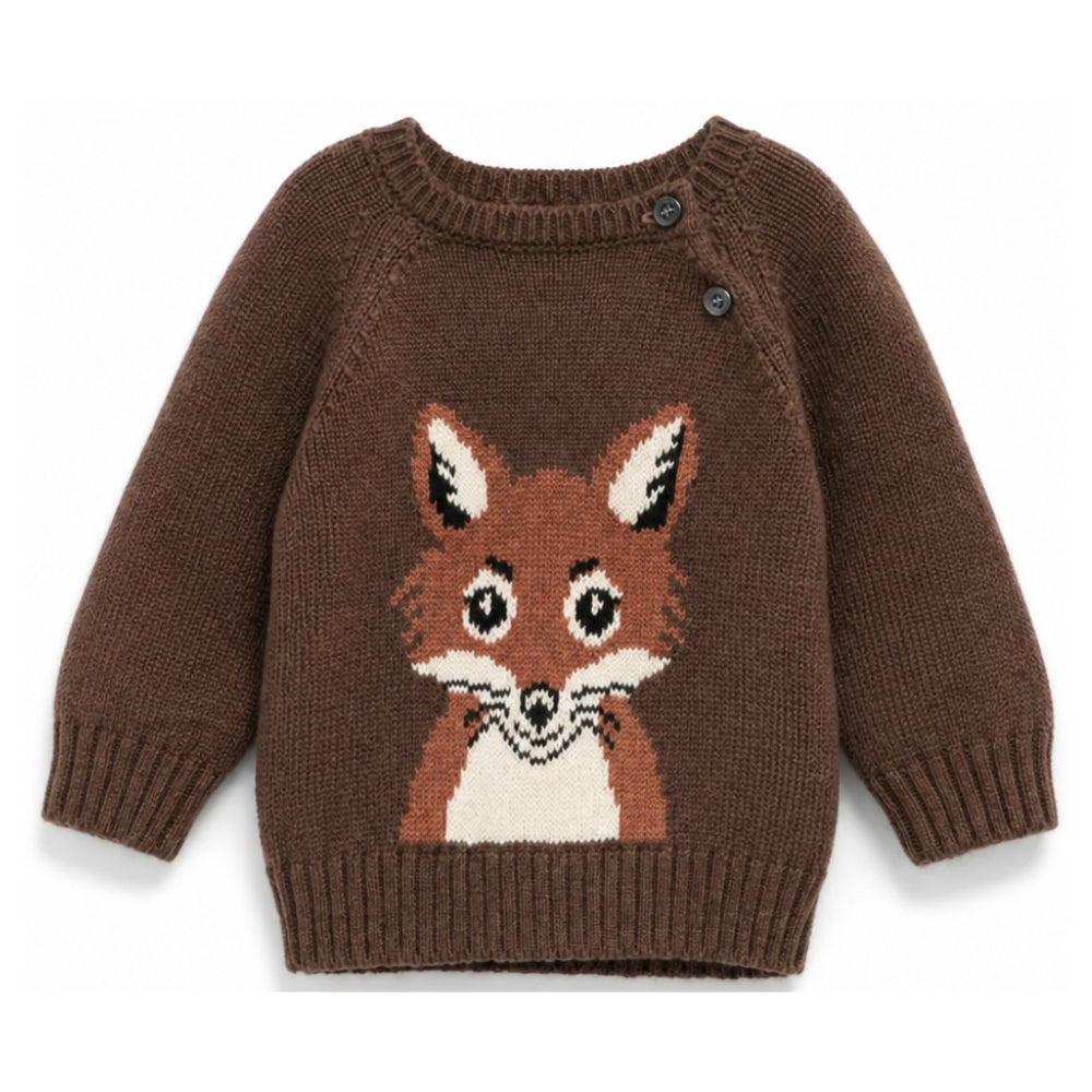 Maglione per neonato Molo Kids marrone con design lavorato a maglia 6W26K209 8966 MOLO KIDS