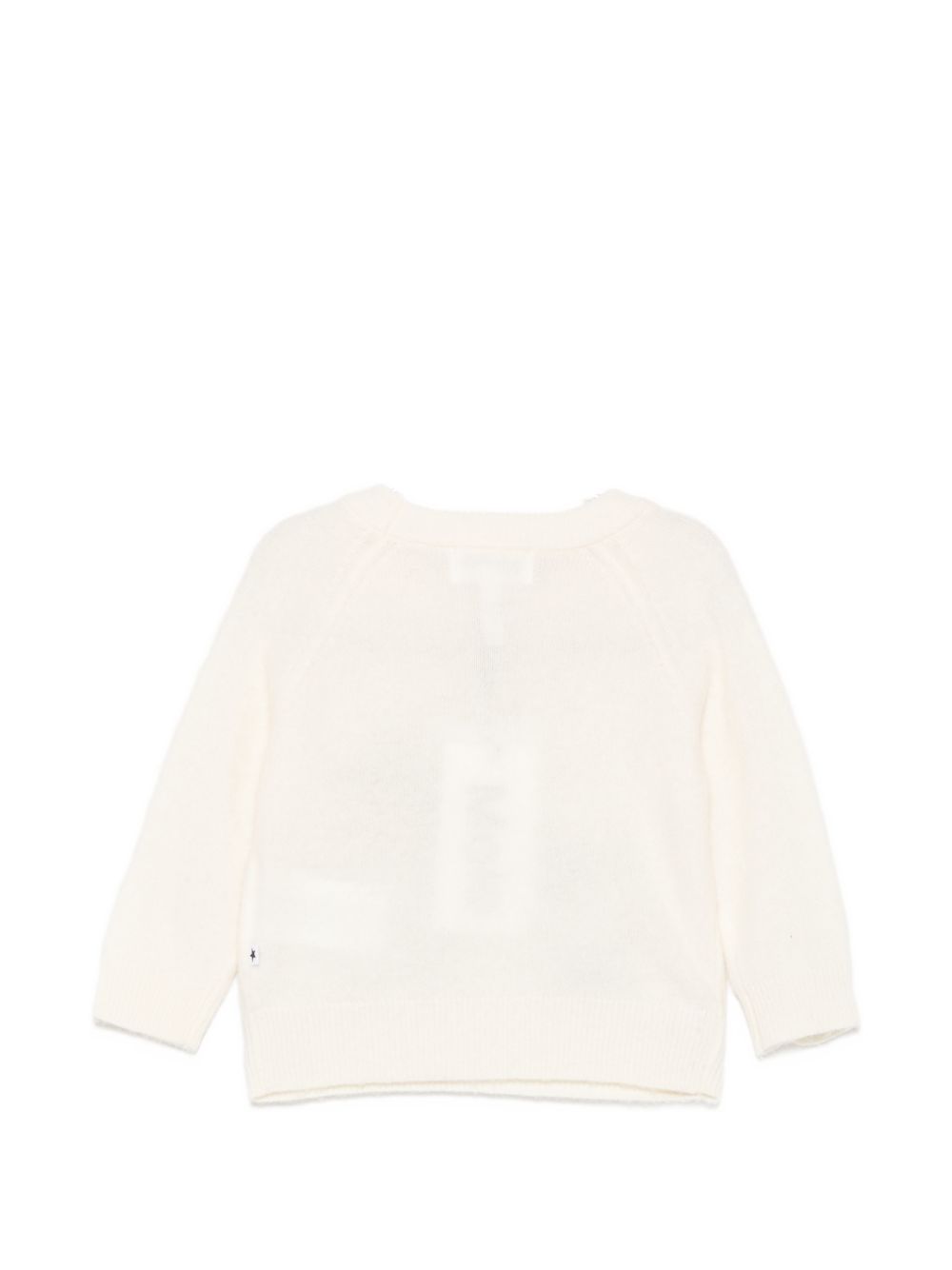 Maglione per neonato Molo Kids bianco sporco con ricamo anilìmali sul davanti 6W26K211 5775 MOLO KIDS
