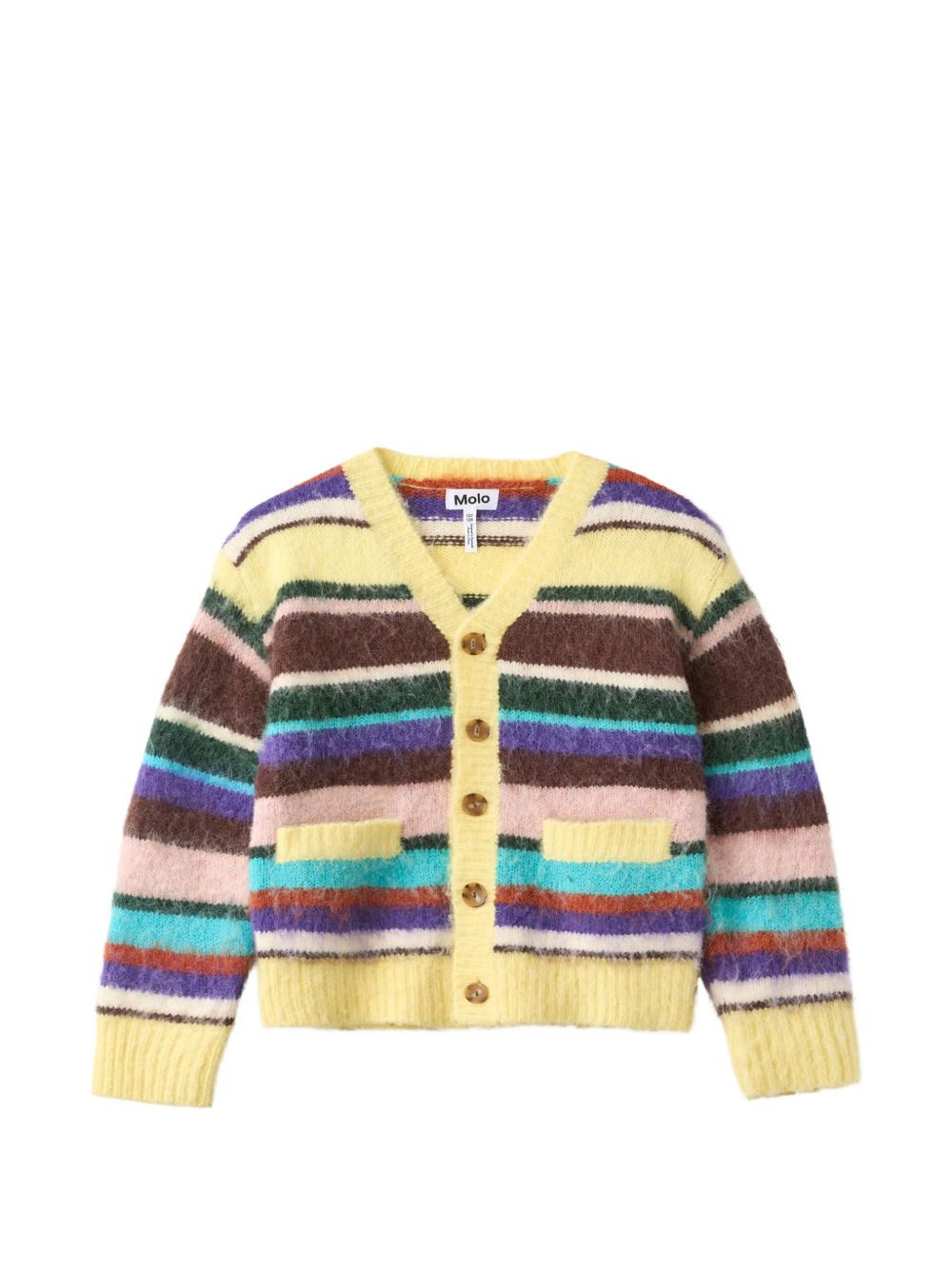 Cardigan per bambina Molo Kids multicolore con motivo a righe orizzontali 6W26K301 5755 MOLO KIDS