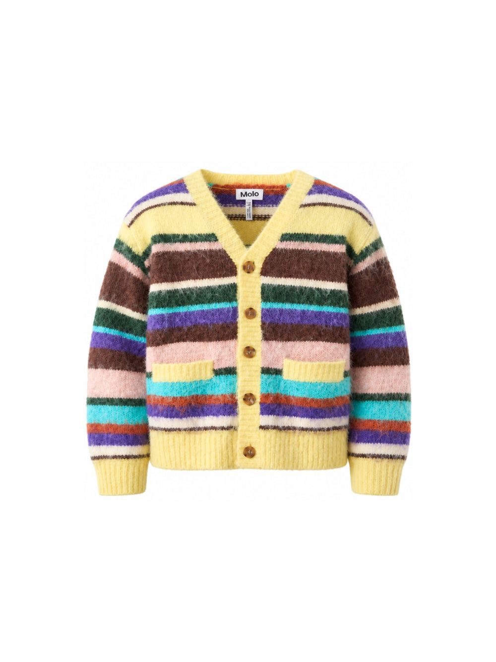 Cardigan per bambina Molo Kids multicolore con motivo a righe orizzontali 6W26K301 5755 MOLO KIDS
