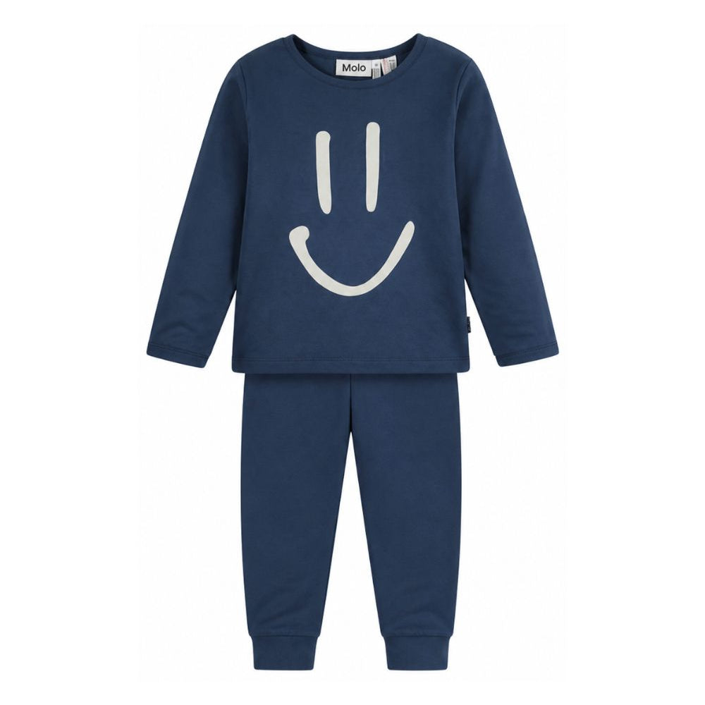 Pigiama per bambino Molo Kids blu con motivo smiley 6W26R503 2482 MOLO KIDS