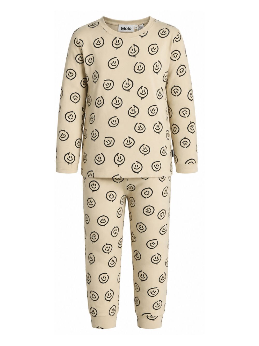 Pigiama per bambini Molo Kids beige con stampa con smile 6W26R503 5871 MOLO KIDS