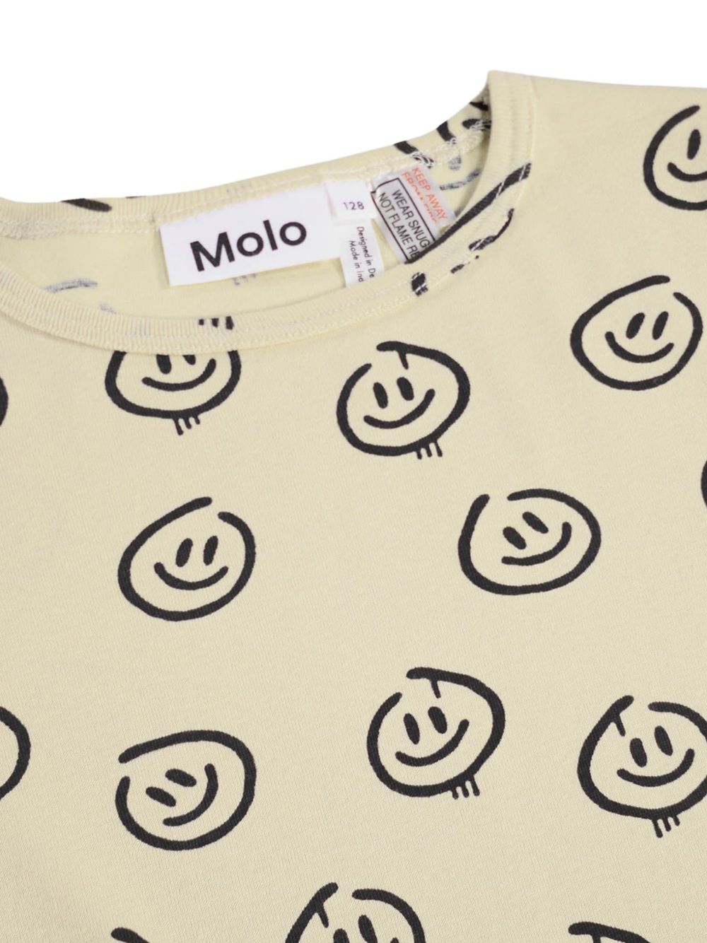 Pigiama per bambini Molo Kids beige con stampa con smile 6W26R503 5871 MOLO KIDS
