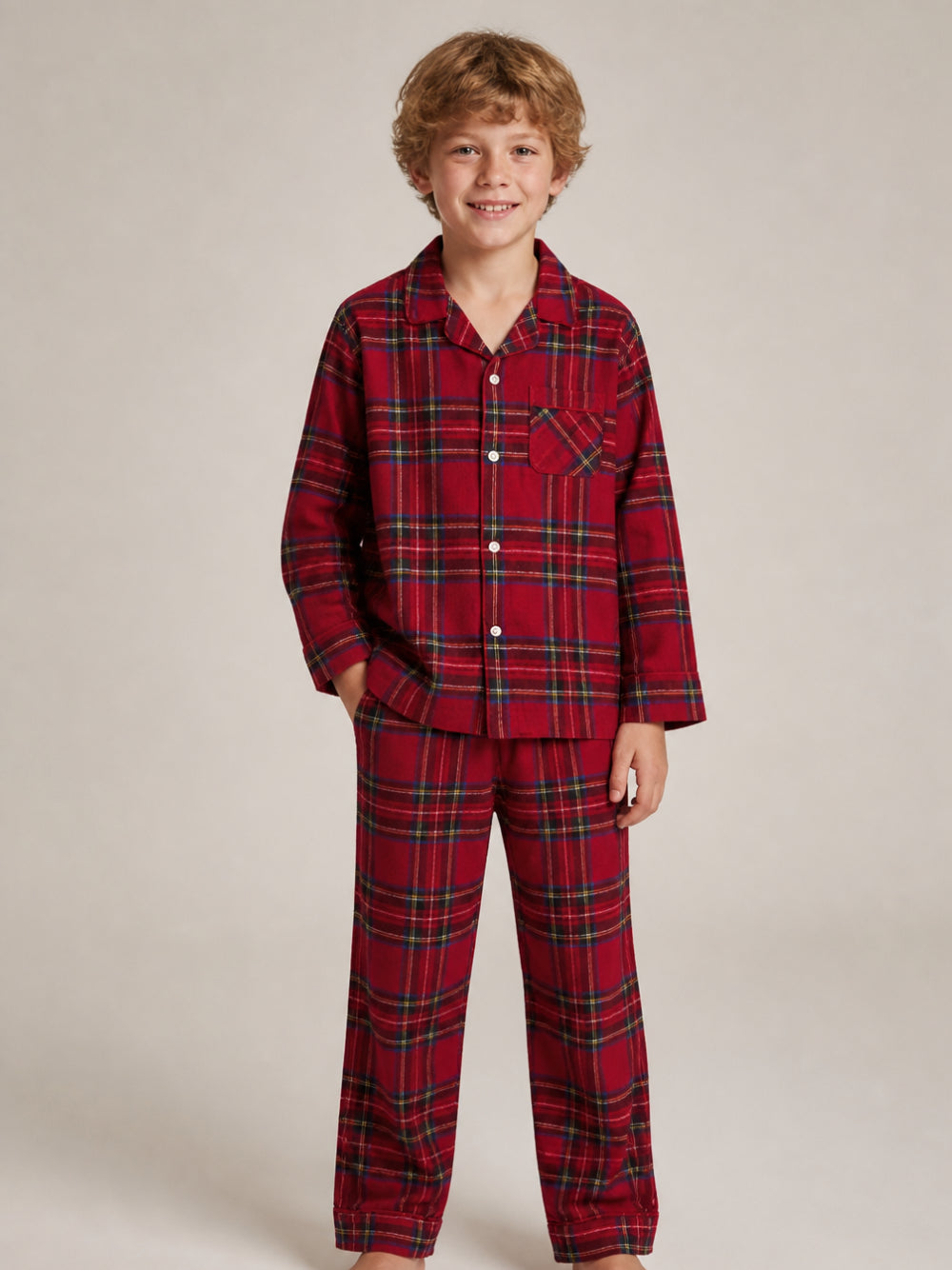 Pigiama per bambino Molo Kids rosso con motivo a quadri 6W26R504 5778 MOLO KIDS