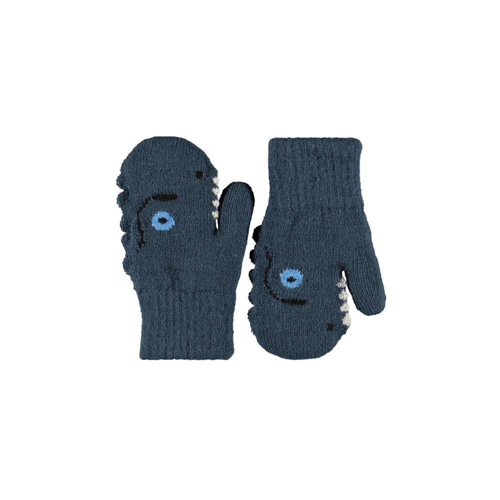 Guanti per bambino Molo Kids blu con intarsio con mostro 7W26S102 2482 MOLO KIDS