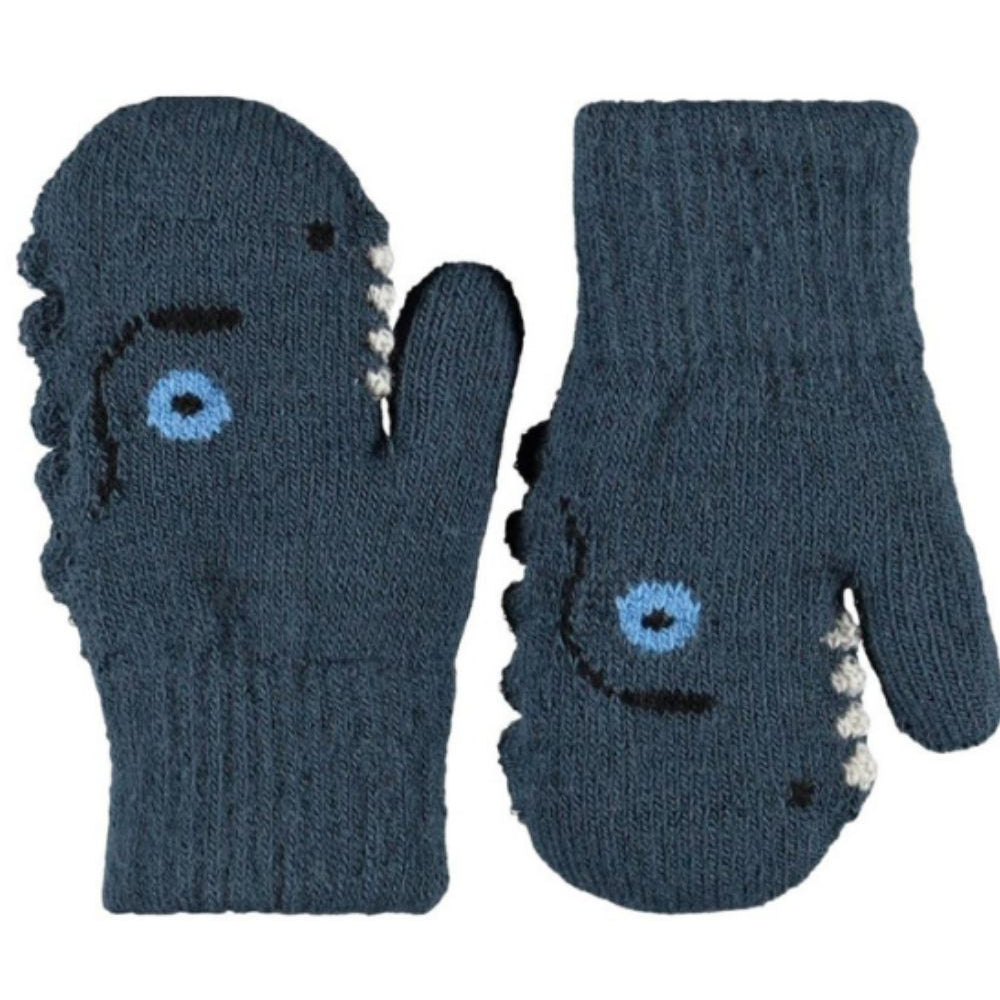 Guanti per bambino Molo Kids blu con intarsio con mostro 7W26S102 2482 MOLO KIDS