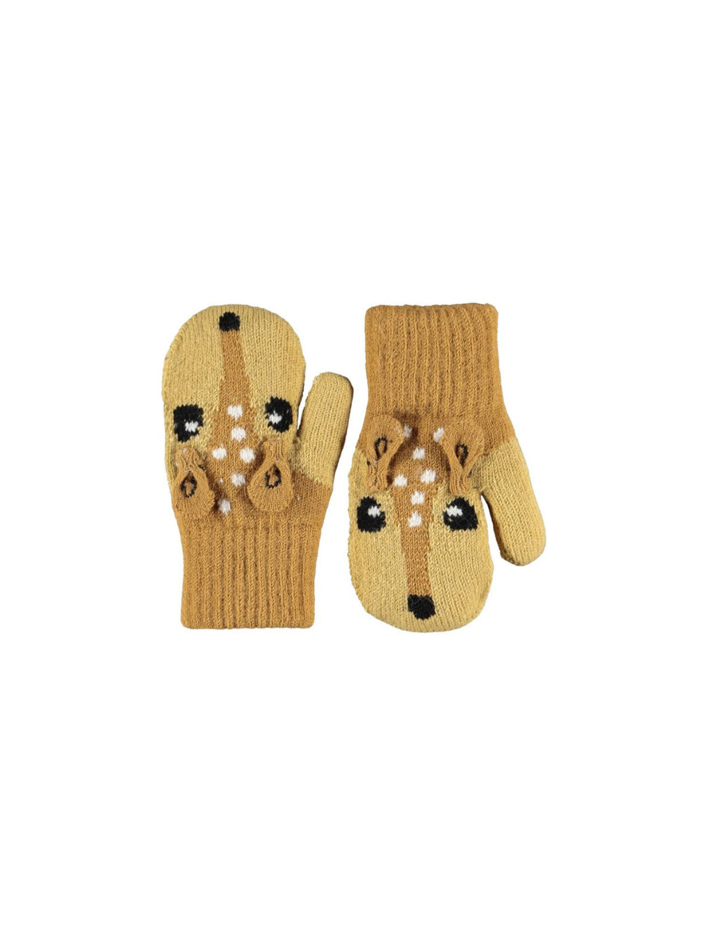 Guanti per bambina Molo Kids beige con motivo giraffa ad intarsio 7W26S102 5725 MOLO KIDS