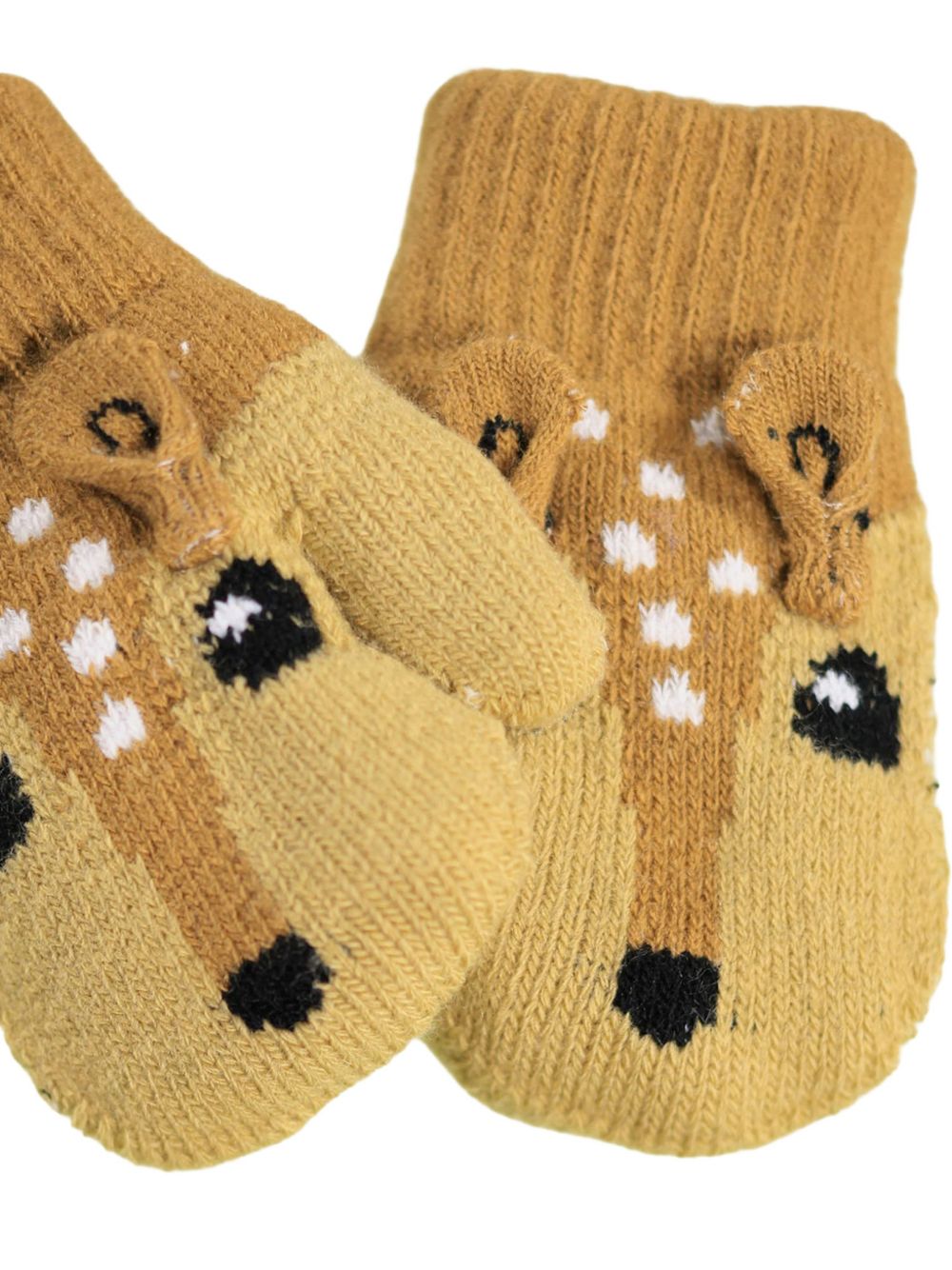 Guanti per bambina Molo Kids beige con motivo giraffa ad intarsio 7W26S102 5725 MOLO KIDS